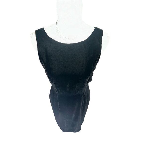 VTG Jessica Howard By Mitchell Rodbell Dress Womens 8 Black Velour Sheath LBD - Picture 4 of 11